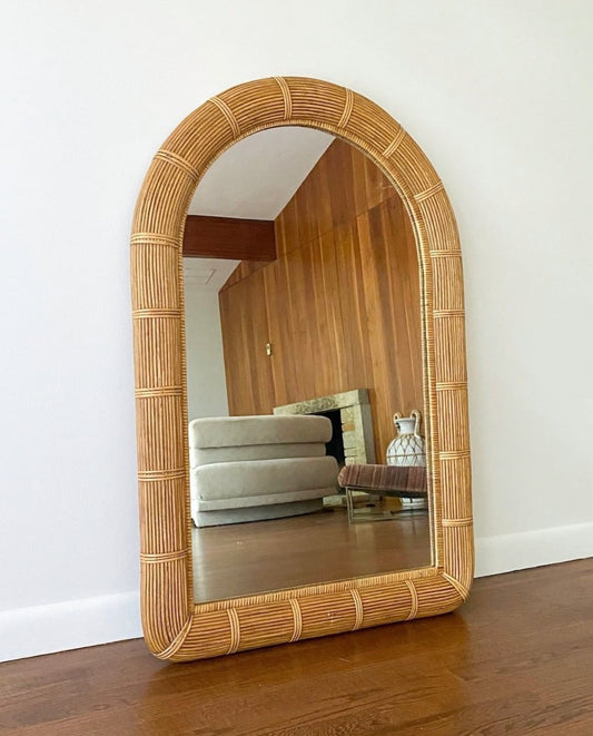 XL Rattan Arched Mirror