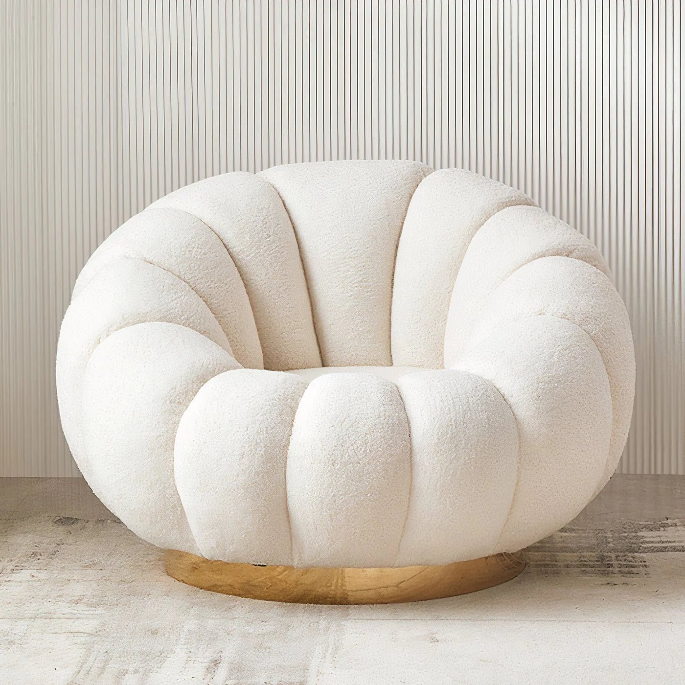 CARILLO PUMPKIN CHAIR WITH FOOTSTOOL